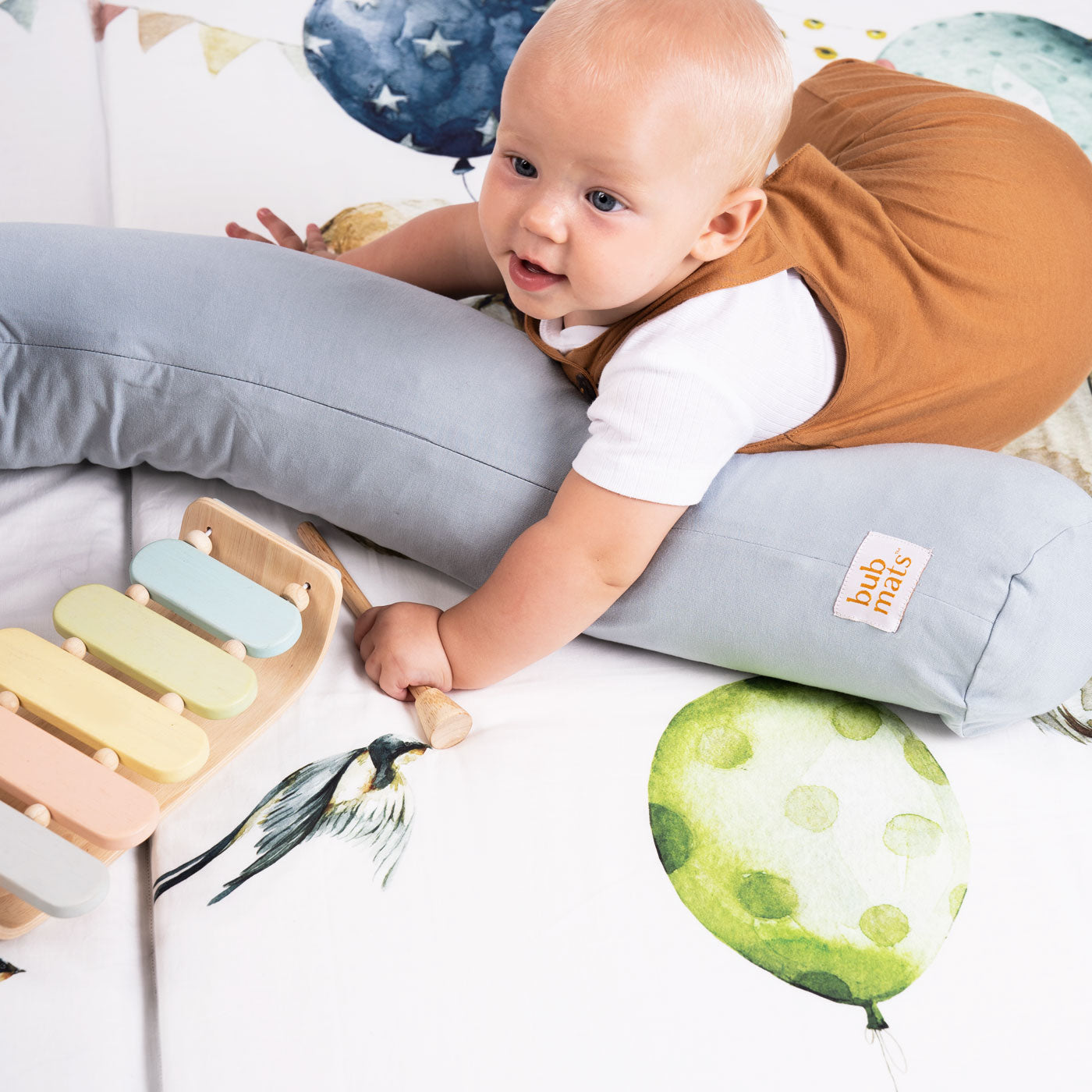 Tummy Time Pillow · Misty Gray